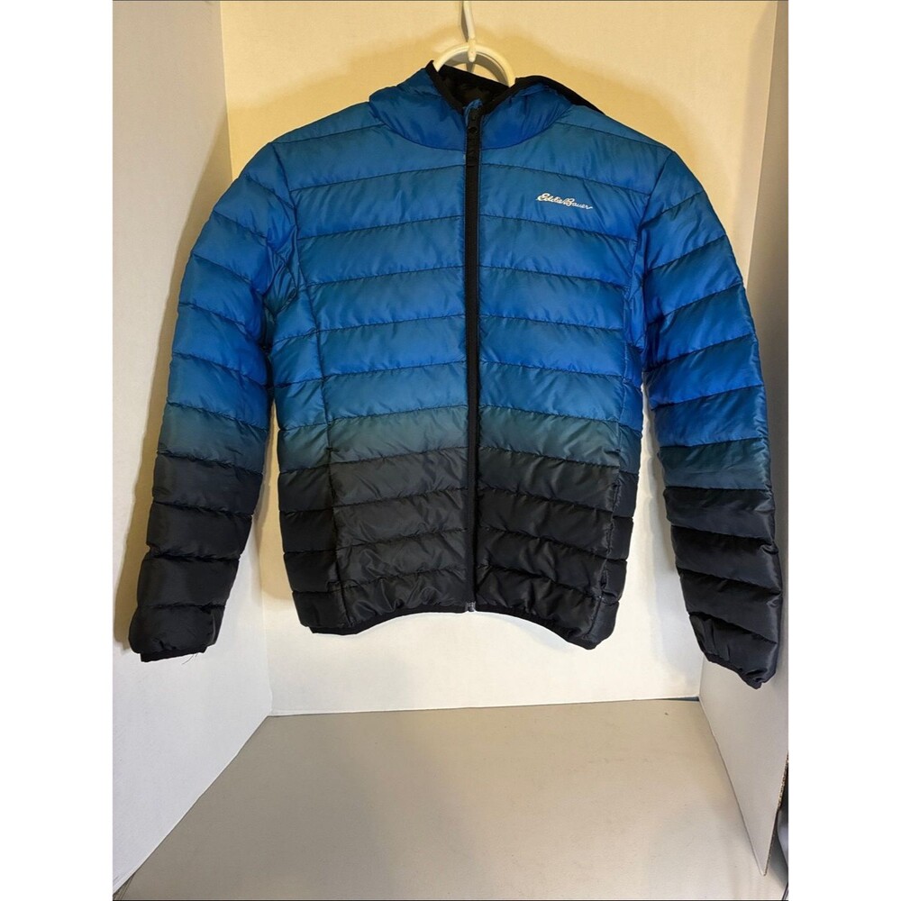 Eddie Bauer Blue to Black Ombre Packable Puffer